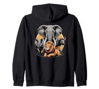 Big 5 Wildlife Sudafrica Safari I Big Five dell'Africa Felpa con Cappuccio