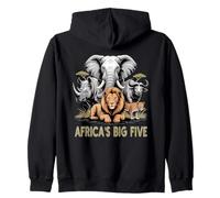 Big 5 Wildlife Sudafrica Safari I Big Five dell'Africa Felpa con Cappuccio