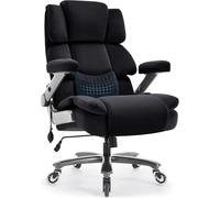 Big And Tall Office Chair 700lbs Heavy Duty Executive Desk Chair Adjustable Lumbar Support High Back Fabric 3D Arms Plus Size Wheels(Black,X)