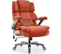 Big And Tall Office Chair 700lbs Heavy Duty Executive Desk Chair Adjustable Lumbar Support High Back Fabric 3D Arms Plus Size Wheels(Orange,X)
