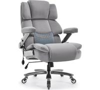 Big And Tall Office Chair 700lbs Heavy Duty Executive Desk Chair Adjustable Lumbar Support High Back Fabric 3D Arms Plus Size Wheels(Grey,X)