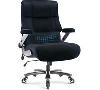 Big And Tall Office Chair 700lbs Heavy Duty Executive Desk Chair Adjustable Lumbar Support High Back Fabric 3D Arms Plus Size Wheels(Dark Black,X)