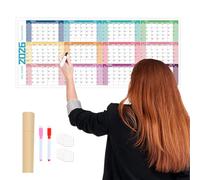 Big Annual Planner - Programma delle pareti Extragrande | Tabella di pianificazione riutilizzabile | Pianificazione Consiglio per l'educazione domestica | Tabella di monitoraggio mensile | Calendario