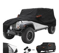 Big Ant Car Cover Custom Fits for Jeep Wrangler 4 Door JK Unlimited Sport/Sahara/Rubicon Waterproof All Weather with Drive Door Zipper,Full Exterior Cover Outdoor Snow Sun Uv Protection,Black