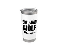 Big & Bad Wolf Mama Funny Wolf Dog Mom Bad Mama Wolf Costume Bicchiere termico in acciaio inox doppia parete