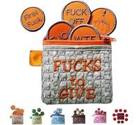 Big Bag of F*CKS to Give Zipper Pouch - Funny Embroidery Pocket Token, Handmade 3D F*Ck Embroidered Badge, Sarcastic Gag Funny Birthday Christmas Stress Relief Gift Zipper Pouch (Orange)
