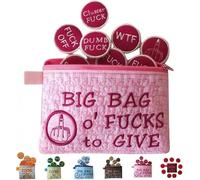 Big Bag of F* ucks to Give Zipper Pouch, 2024 Beautiful F* uck con 17 monete diverse, divertente borsa unica con cerniera F* CKS Gag regalo, piccola borsa carina fatta a mano per uomo donna, regali