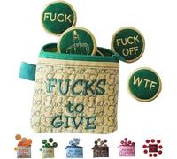 Big Bag of Fucks to Give Zipper Pouch - Funny Sarcastic Gag Zipper Pouch,with Different Fucks Zipper Prefect Felt Coins That Can Be Embroidered on Clothes, Bag of Fucks Gag Gift for Friends (Green)