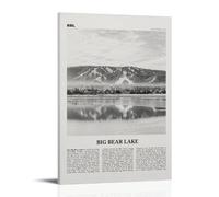 Big Bear Lake Print Black and White Landsape Tela Poster Decorazione Pittura Soggiorno Wall Art Camera Da Letto Pittura Pittura Murale Arte Pittura Moderna Home Boy Camera Stampa Pittura Ragazze