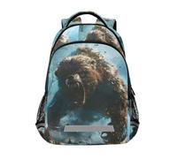 Big Bear Word Zaini per bambini Borsa scolastica Studente Zaino Bookbag per Ragazzi Ragazze Borsa Casual, Grande Orso Parola, Taglia unica