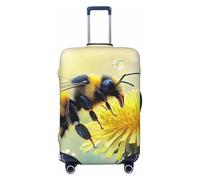 Big Bee and Dandelion - Copertura elastica da viaggio per valigia, con stampa, antigraffio, Nero , XL