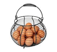 Big Belly Wire Egg Baskets Egg Holder Kitchen Counter Storage Basket | 20x15cm, Metal Wire Basket, For Gathering Fresh Chicken Duck Eggs
