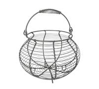Big Belly Wire Egg Baskets Egg Holder Metal Eggs Storage Basket With Handle | 20x15cm, Metal Wire Basket, For Gathering Fresh Chicken Duck Eggs
