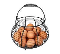 Big Belly Wire Egg Baskets Egg Holder Metal Eggs Storage Basket With Handle | 20x15cm, Metal Wire Basket, For Gathering Fresh Chicken Duck Eggs