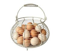 Big Belly Wire Egg Baskets Egg Holder Metal Eggs Storage Basket With Handle | 20x15cm, Metal Wire Basket, For Gathering Fresh Chicken Duck Eggs