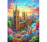 Big Ben And London Skyline at Sunset Puzzle 500 Pezzi Sfida Rompicapo Impossibile Science Fiction Magical Dream Rompicapo Estremamente Difficile Per Veri Esperti Regalo Per Chi Ama Le Sfide 500 PCS