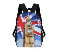 Big Ben Bandiera Britannica stampata 43,2 cm Zaino unisex a tracolla zaino da viaggio per computer portatile per donne e uomini