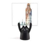 Big Ben in Gran Bretagna Art Deco Fashion Memo Holder Cartoon Gatto Nero Stand Decorazione