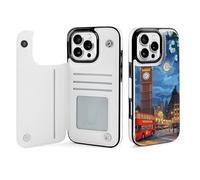 Big Ben London - Custodia a portafoglio compatibile con iPhone 16 Pro Max con porta carte di credito