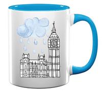 Big Ben London, tazza da tè e caffè, in ceramica, con disegno artistico, azzurro
