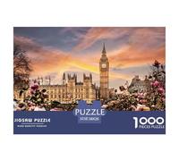 Big Ben Sunset View Premium Paper Material Fun Brain Teaser Game, Evening Relaxation And Holiday Indoor Activities 38x26cm/1000pcs