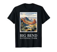 Big Bend National Park Desert Canyon Design da Viaggio retrò Maglietta