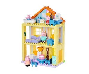 BIG-Bloxx - Casa giocattolo Peppa Pig (86 mattoncini da costruzione), grande casetta giocattolo Peppa Pig con famiglia Pig come personaggi da gioco, set completo di mattoncini per bambini a partire