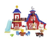 Big-Bloxx - Dino Ranch Clubhouse - Set da gioco XXL (168 mattoni) per club house di grandi dimensioni con più livelli, figura giocattolo Jon, Dino Figure Flash e accessori, per bambini da 18 mesi a 5