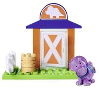 Big-Bloxx - Dino Ranch Stalla con Dino Tango - Blocchi da costruzione (16 pezzi) per piccola casa Dino con figura di dinosauro, pietre da gioco per bambini dai 18 mesi ai 5 anni