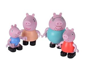 BIG-Bloxx Peppa Pig Peppa's Family - Mama und Papa Wutz, Schorsch und Peppa, complemento ai set di gioco della serie BIG-Bloxx, 4 personaggi per bambini dai 18 mesi in su