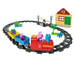 Big-Bloxx Peppa Pig Train Fun - Set da Costruzione Big Bloxx con Peppa e Nonno Wutz, 59 Pezzi, per Bambini dai 18 Mesi in su