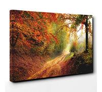 Big Box Art Quadro su Tela da Parete, con Paesaggio Autunnale, Foresta, Pronto da Appendere, Multicolore, 30 x 20 inch (76 x 50 cm)
