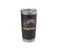 Big Boy 4014 Train Engineer Steam Train American Flag July 4 Bicchiere termico in acciaio inox doppia parete