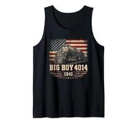 Big Boy 4014 Train Engineer Steam Train American Flag July 4 Canotta