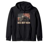 Big Boy 4014 Train Engineer Steam Train American Flag July 4 Felpa con Cappuccio
