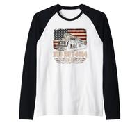 Big Boy 4014 Train Engineer Steam Train American Flag July 4 Maglia con Maniche Raglan