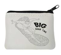 Big Brain Time Wojak Feels Guy Smart - Portamonete in neoprene, 10 x 11 cm, colore: Bianco