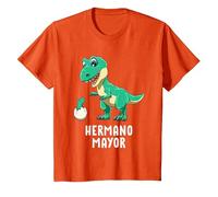 Big Brother Dinosaur Maglietta, Bambini, Arancio, 4 Anni