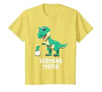 Big Brother Dinosaur Maglietta, Bambini, Limone, 4 Anni