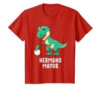 Big Brother Dinosaur Maglietta, Bambini, Rosso, 4 Anni