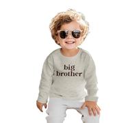 Big Brother - Maglione per neonati con fratello grande, per bambini, con scollo rotondo, a maniche lunghe, in autunno e inverno, per fratelli, grigio fiore, 4-5 Jahre