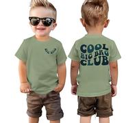 Big Brother Shirt Cool Big Bro Club T-Shirt Ragazzi Fratelli Maglietta con Stampa Abbigliamento Bambino Fratello Grande T-shirt Estate Manica Corta Top Cotone Camicia, Verde 1, 2-3 Anni