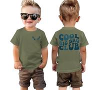 Big Brother Shirt Cool Big Bro Club T-Shirt Ragazzi Fratelli Maglietta con Stampa Abbigliamento Bambino Fratello Grande T-shirt Estate Manica Corta Top Cotone Camicia, Verde militare-1, 3-4 Anni