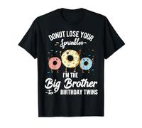 Big Brother to Birthday Twins Donut Theme Party 1°, 2°, 3° Maglietta
