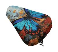 Big Butterfly - Coprisedile per bicicletta, imbottito, extra largo, per donne e uomini, comodo, impermeabile, con coulisse, adatto per strada, montagna, esercizio, spin