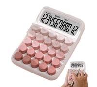 Big Button Calculator - Mechanical Desk Tool | 15x10cm Handheld Device with Anti-Slip Keys, Lightweight Metal Frame with LCD Display, Desktop Gadget with Easy Press Buttons for Office Accounting