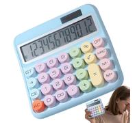 Big Calculator - Pulsanti grandi tondi Calcolatrice a 12 cifre - Display LCD da 5 pollici colorato schermo inclinabile a 15 gradi, macchina somma ottimizzata per il lavoro a casa