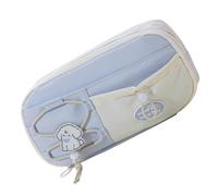 Big Capacity Pencil Bag 8 Compartments Polyester Pencil Case Travel Makeup Carrying Case for School Travel Use Polyester Pen Case