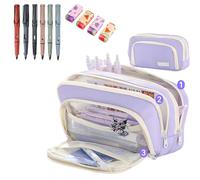Big Capacity Pencil Case, Cute Pencil Pouch, Aesthetic Pencil Case, Kawaii Pencil Case, Pencil Cases For Teen Girls, Pencil Case With Compartments (Purple)