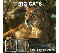 Big Cats Calendar 2026: Fierce Predators in Regal and Restful Moments
